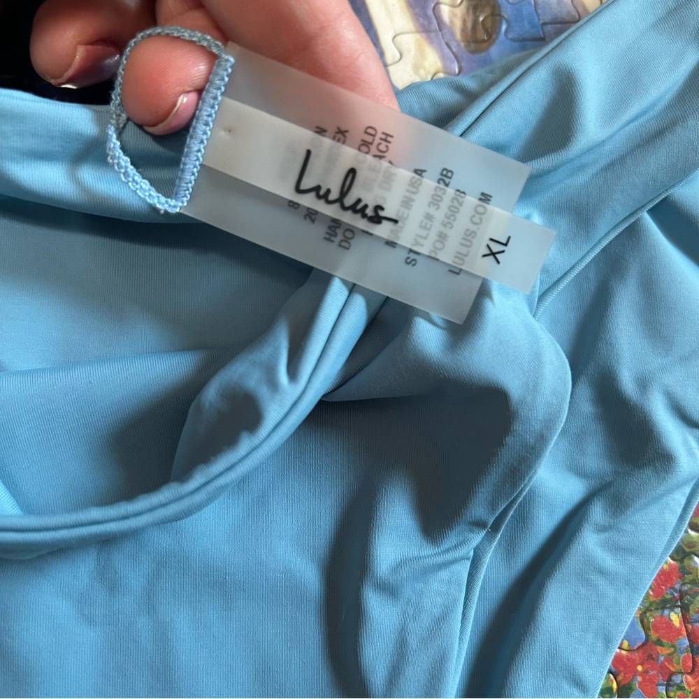 NWOT Lulus Casden Light Blue Bikini Bottoms - Picture 3 of 5
